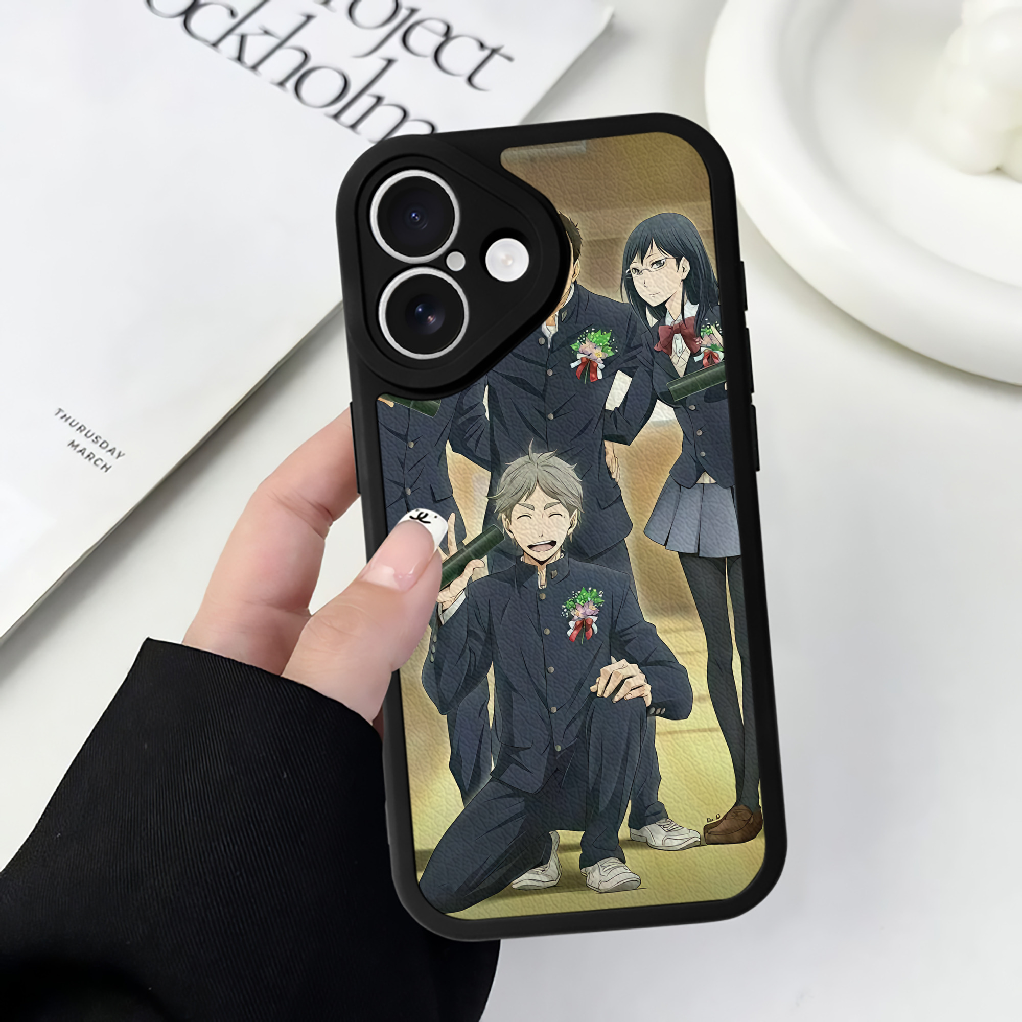 （画像用） ハイキュー!! Haikyu!! 【iPhone 16シリーズ対応】シリコンスマホケース（レザー調） 材質：シリコン